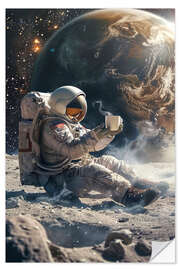 Wall sticker Astronaut takes a coffee break - Peter Roder