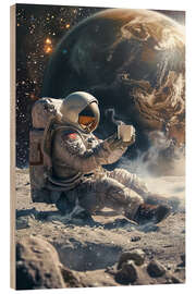 Cuadro de madera Astronaut takes a coffee break - Peter Roder