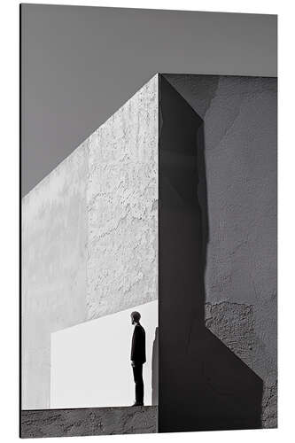 Cuadro de aluminio Man in front of modernist building