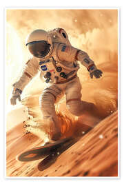 Wall print Astronaut Snowboarder - Peter Roder