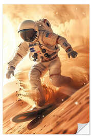 Wall sticker Astronaut Snowboarder