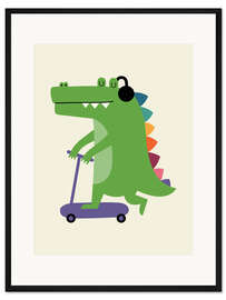 Gerahmter Kunstdruck Kroko-Roller