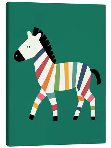 Tableau sur toile Rainbow Zebra