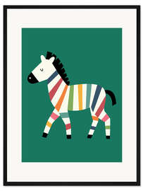 Gerahmter Kunstdruck Regenbogenzebra