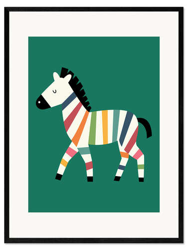 Stampa artistica con cornice Rainbow Zebra