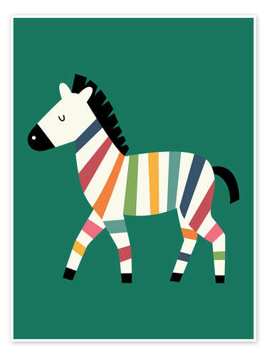 Póster Rainbow Zebra