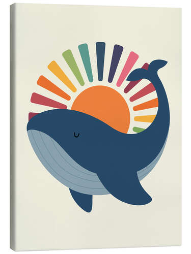Stampa su tela Whale in the sunshine