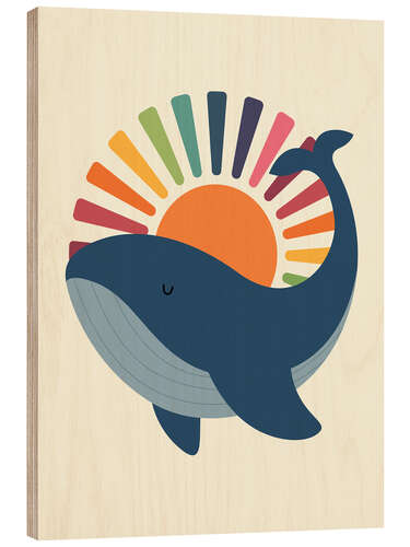 Puutaulu Whale in the sunshine