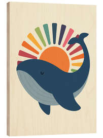 Puutaulu Whale in the sunshine