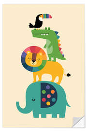 Muursticker Rainbow Safari