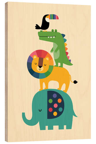 Tableau en bois Rainbow Safari