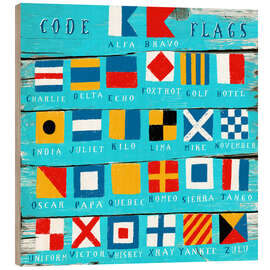 Tableau en bois Nautical code flags - Marco Marella