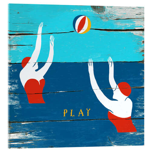 Acrylic print Play in the sea