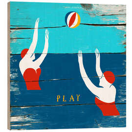 Quadro de madeira Play in the sea - Marco Marella