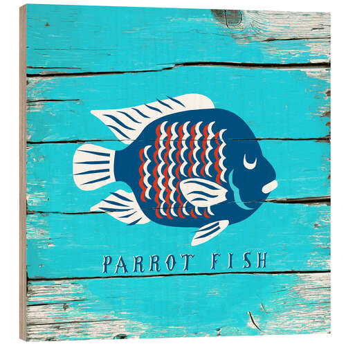 Print på træ Parrot fish