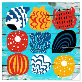 Wandsticker Farbige Muscheln - Marco Marella