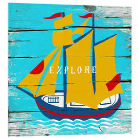 Hartschaumbild Entdeckerboot - Marco Marella