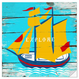 Vinilo para la pared Explorer's boat