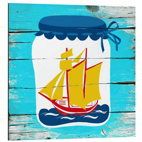 Tableau en aluminium Boat in a jar