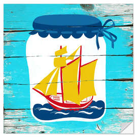 Wandsticker Boot in einem Glas - Marco Marella