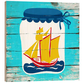 Holzbild Boot in einem Glas - Marco Marella