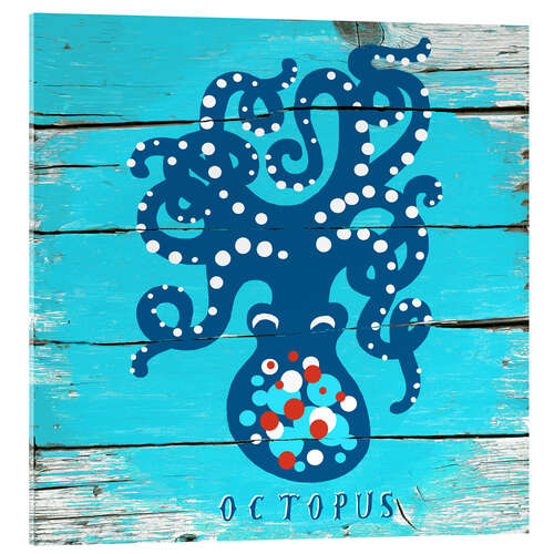 Obraz na szkle akrylowym Blue octopus