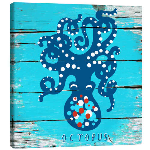 Tableau sur toile Blue octopus