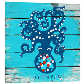 Foam board print Blue octopus