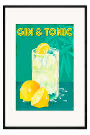 Gerahmter Kunstdruck Gin &amp; Tonic Cocktail Drink