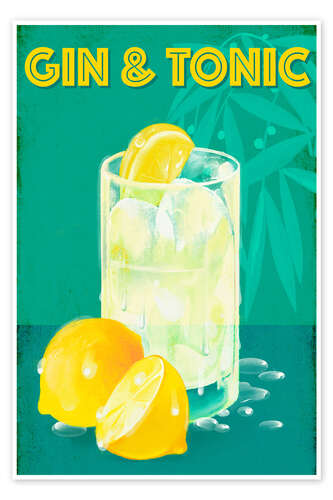 Poster Gin & Tonic Cocktail Drink