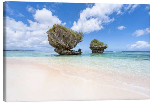Stampa su tela Mushroom Rocks, Hila'an beach, Guam