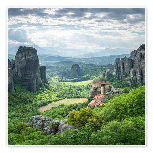 Poster Meteora Monastery in Kalambaka, Greece