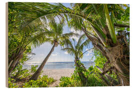 Obraz na drewnie Beach oasis with palm trees