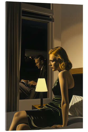 Acrylic print In the motel with E. Hopper