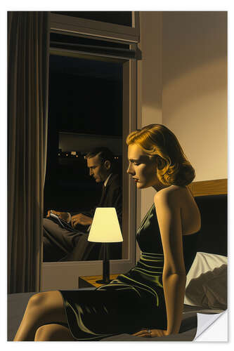 Vinilo para la pared In the motel with E. Hopper