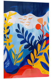 Hartschaumbild Abstraktes Florales Seestück