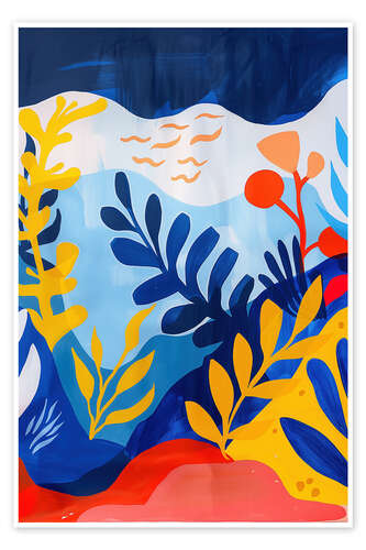 Póster Abstract Floral Seascape