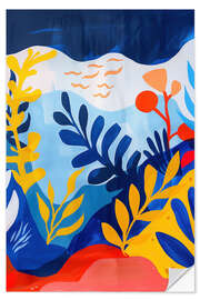 Wandsticker Abstraktes Florales Seestück