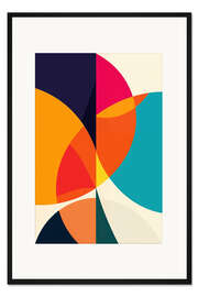 Gerahmter Kunstdruck Abstraktes Retro-Farbenspiel