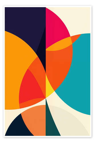 Poster Abstract retro colour play