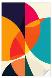 Autocolante decorativo Abstract retro colour play