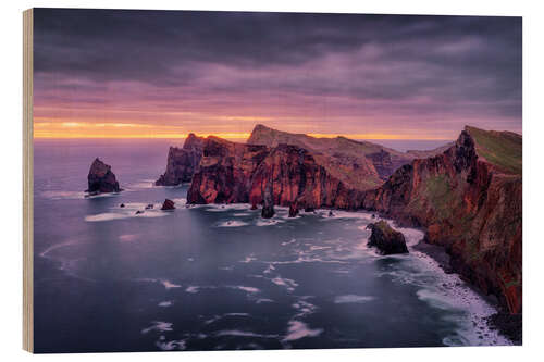 Wood print Coastal landscape in the morning light
