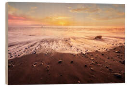 Tableau en bois Evening atmosphere on the beach