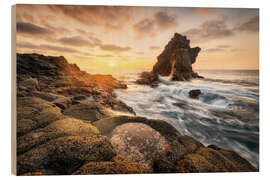 Wood print Coastal magic at sunrise