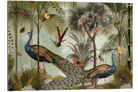 Cuadro de plexi-alu Exotic peacocks in the jungle I