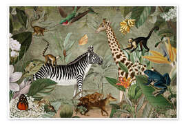 Wall print African animals in the wild jungle - UtArt