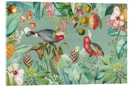 Quadro em acrílico Parrots in the exotic lush Jungle - UtArt