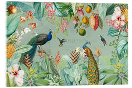 Akryylilasitaulu Exotic peacocks in the Jungle II