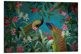 Magnettafel Strahlende Pfaun im Dschungel