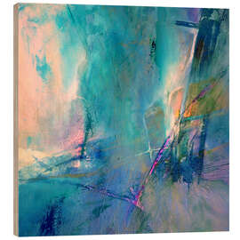 Obraz na drewnie Flying away - Turquoise meets rose